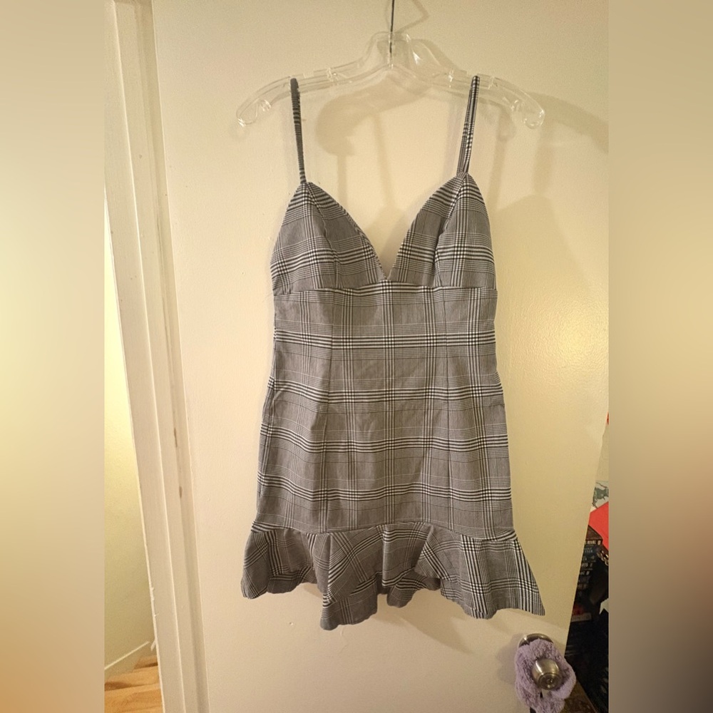 NBD - Black and White Houndstooth Mini Dress
